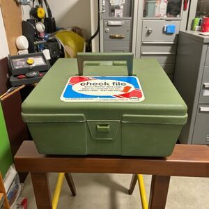 Vintage Sterling Box Carrying Storage Case Plastic Olive Green 9 1/4" × 8"